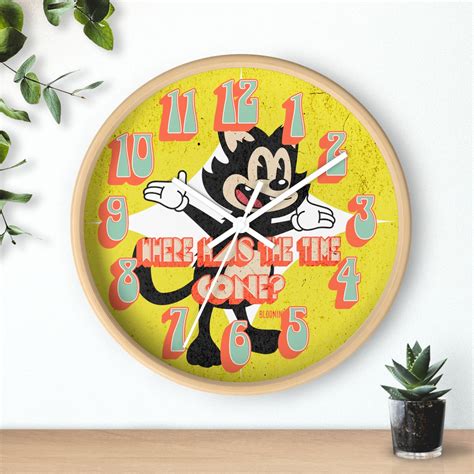 Retro Wall Clock Vintage Wall Clock Black Cat Wall Clock - Etsy