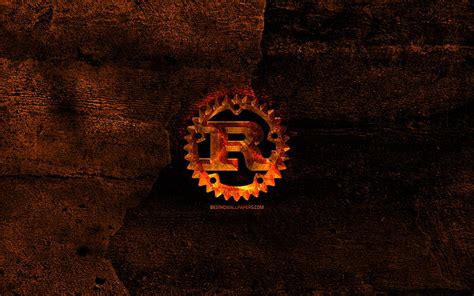 Rust Fiery Logo Programming Language Orange Stone Background