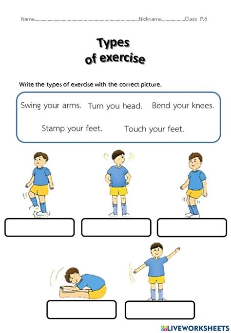 Exercise Physical Activity Worksheet Live Worksheets Worksheets Library