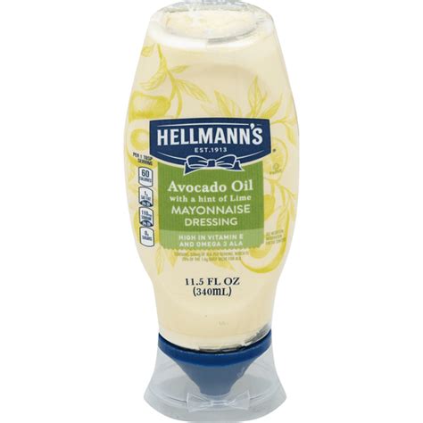 Hellmanns Mayonnaise Dressing Avocado Oil With A Hint Of Lime