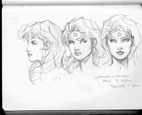 Wonder Woman 3 Face Views by artist Jim Lee -- DC Comics | Jim lee art ...