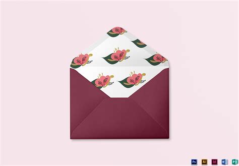 Burgundy Floral Wedding Envelope Design Templates in Word, PSD ...