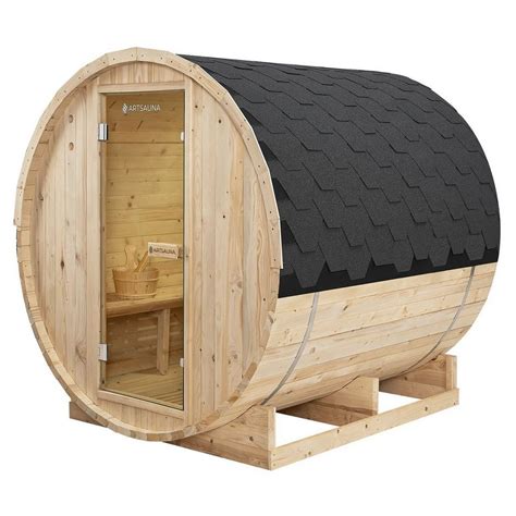 Artsauna Fasssauna Spitzbergen L Bxtxh 195 X 180 X 186 Cm 38 Mm Für