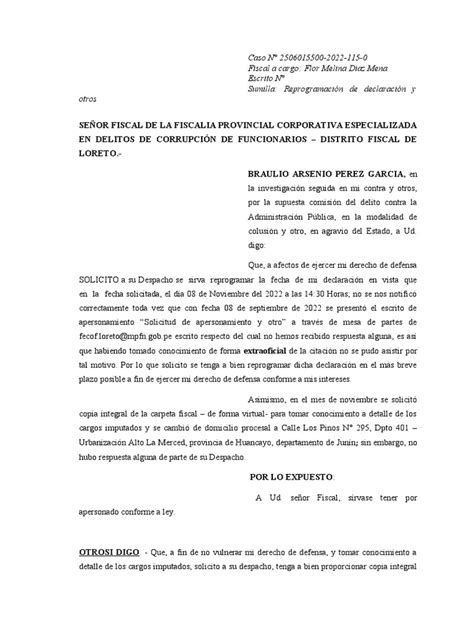 Reprogramación De Declaración Y Otros Pdf Fiscal Justicia