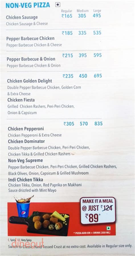 Menu of Domino's Pizza, Virar West, North Western | Dineout discovery