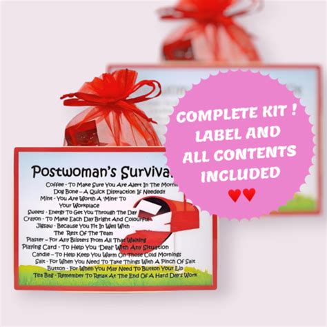 Postwoman S Survival Kit Fun Novelty Keepsake Gift Greetings Card