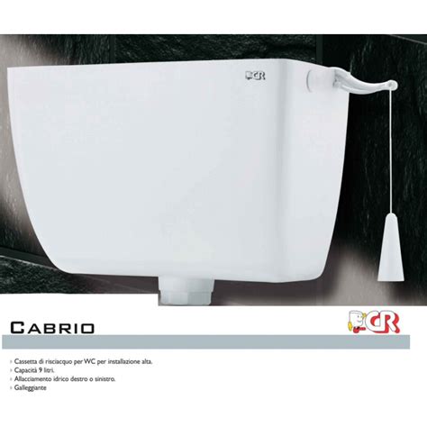 Cassetta Wc Esterna Di Scarico Alta Con Catenella In Abs Bianco Cabrio