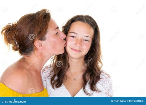 Portrait Closeup Deux Femmes Caucasiennes Adorables M Re Adulte