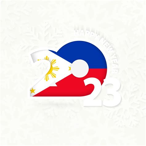 New Year 2023 for Philippines on snowflake background. 16370874 Vector ...