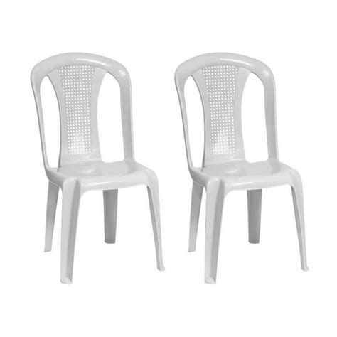 Pack 2 Chaises empilables d extérieur sans accoudoirs Napoli Blanc