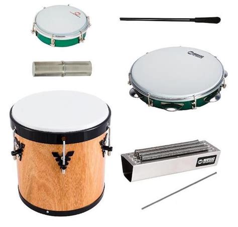 Kit Percussão Music Md Repique Reco Pandeiro Tamborim Ganzá PHX