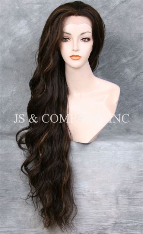 35 Human Hair Blend Wig Lace Front Brown And Auburn Mix Etsy