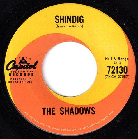 Shindig By The Shadows 1963 Hit Song Vancouver Pop Music Signature Sounds