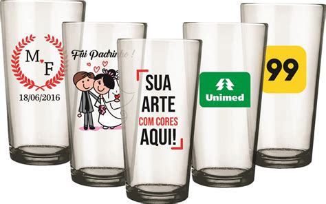 Jato Decora Copo De Agua Em Vidro Personalizada O Logo Colorido