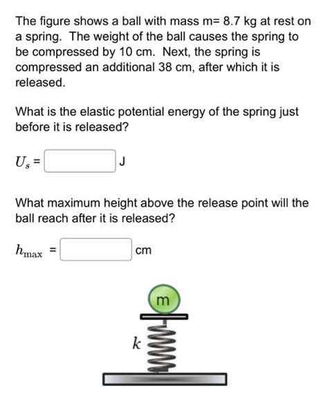 Solved The Figure Shows A Ball With Mass M Kg At Rest On Chegg