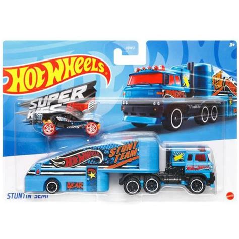 Set Hot Wheels Camion Si Masinuta Stuntin Semi Romaia