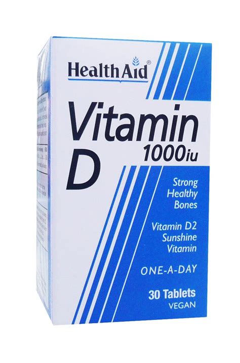 Health Aid Vitamin D 1000iu 30 Tabs Natural Health Products