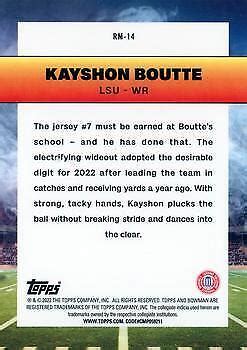 Kayshon Boutte 2022 Bowman Chrome University Ramblin Man RM 14 LSU