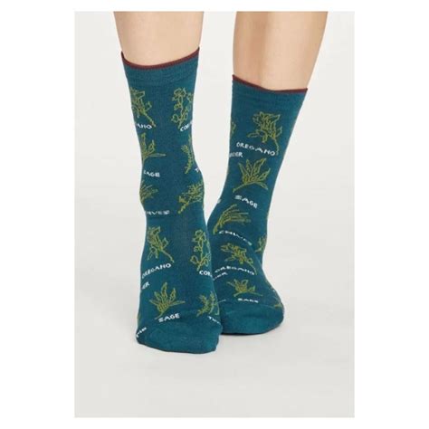 Chaussettes En Bambou Herbes Pour Femme Originales Avec Du Coton Bio