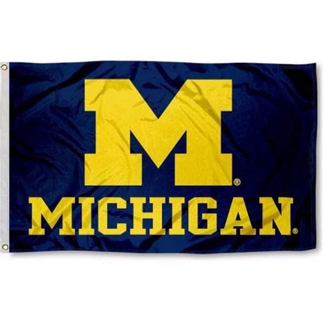 University of Michigan Wolverines flag | Michigan flag, College flags ...