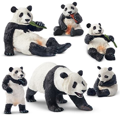 Toymany 6PCS Panda Figurines Set | Animal Figurine Toy