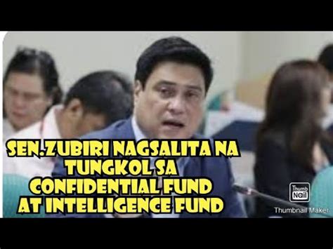 Sen Zubiri Nagsalita Na Tungkol Sa Confidential Funds At Intelligence