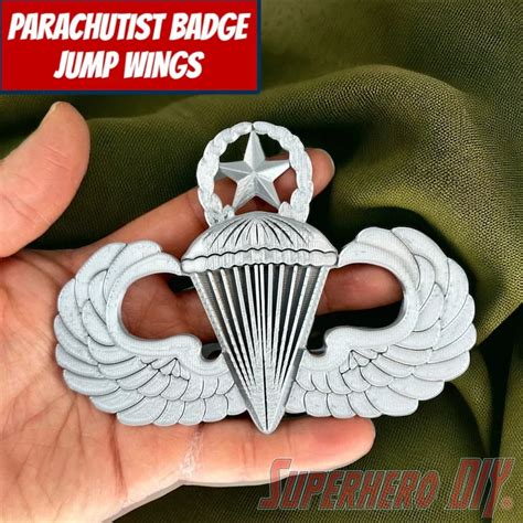 3d Printed Parachutist Jump Wings Airborne Badge Replica Superherodiy