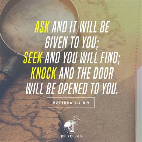 Verse Of The Day Ask And It Will Be Given To You Seek And You Will