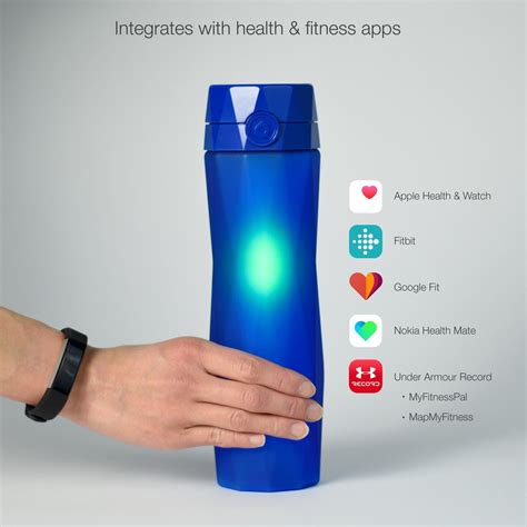 Royal Blue Water Bottle Tracker Smart Water Bottle Health And