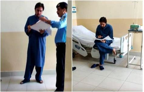 Watch The Video Of Shahbaz Gill Standing Up In The Hospital Room