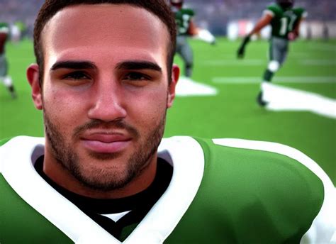 Facial Portrait Of A Football Player On The Sidelines Stable