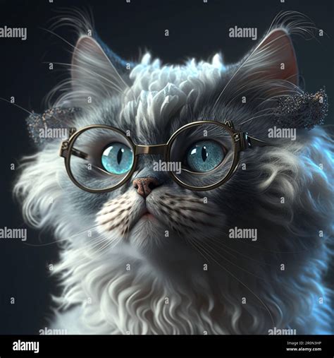 cute cat wearing glasses Stock Photo - Alamy