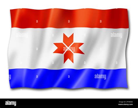 Mordovia State Republic Flag Russia Waving Banner Collection 3d