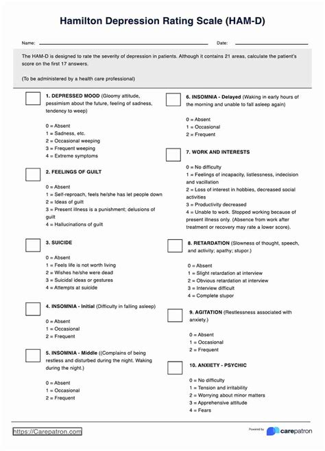 Hamilton Anxiety Scale & Example | Free PDF Download