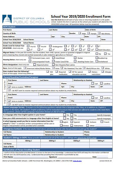 FREE 52 Enrolment Forms In PDF MS Word Excel