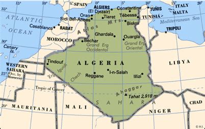 Map Algeria And Surrounding Countries