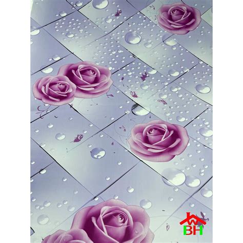 Bhw Wallpaper Self Adhesive Flower Design Color Pink And Purple Pvc