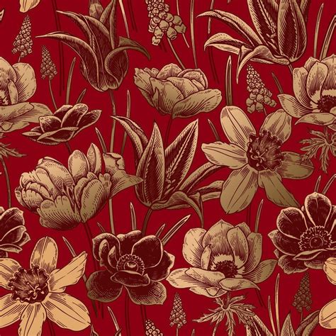 Red Floral Vintage Wallpapers - 4k, HD Red Floral Vintage Backgrounds on WallpaperBat