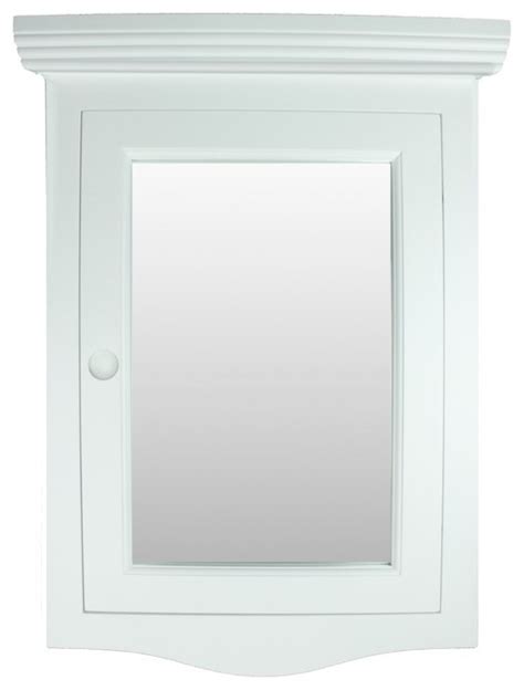 Wall Mount Corner Recessed White Medicine Cabinet With Mirror Transitional Medicine Cabinets