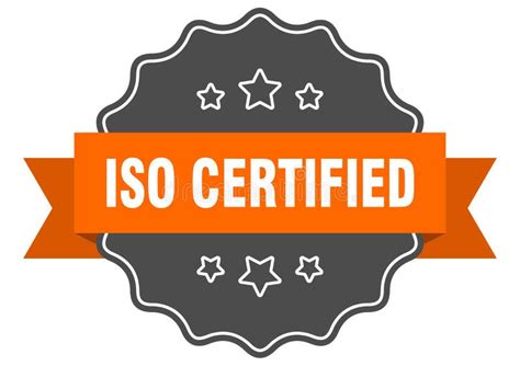 Iso Certified Label Iso Certified Isolated Seal Sticker Sign Stock