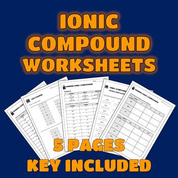 Ionic Compound Chemistry Worksheets By The Stem Master Tpt