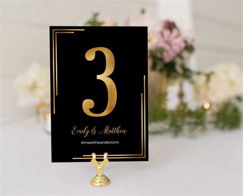 Black Table Numbers Wedding Table Numbers Template Table Etsy