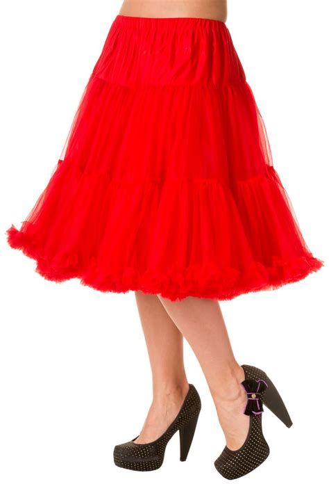 Banned STARLITE 23inch Retro Ruffle SWING Unterrock PETTICOAT Rot