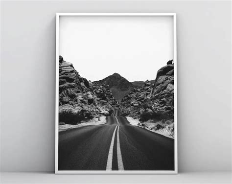 Black and White Photography Open Road Print Scandinavian - Etsy