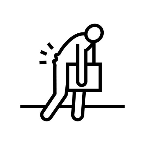 back hurts man sprain line icon vector illustration 21755232 Vector Art