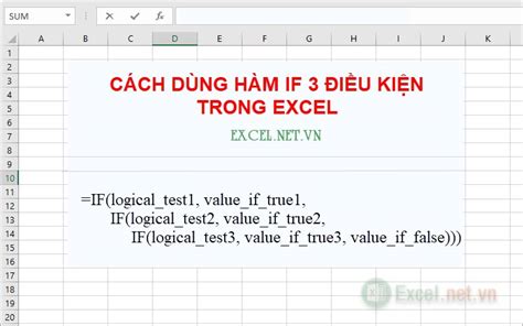 Cách dùng hàm IF 3 điều kiện trong Excel