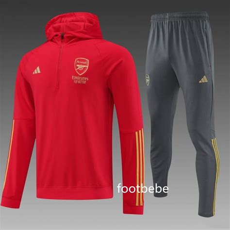 Ensemble Sweat Capuche Arsenal Demi Zip Rouge Footbebe