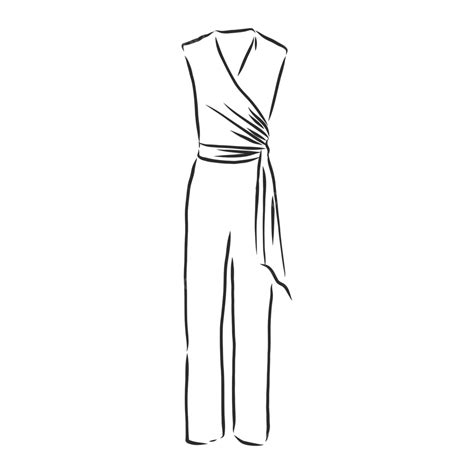 Jumpsuit Sketch Jumpsuit Vector Sketch Illustration Clothes Fabric