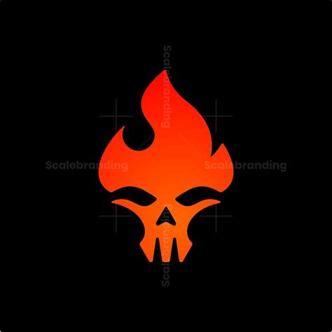 Flame Skull Logo In 2024 Skull Logo Modern Flames Creative Logo