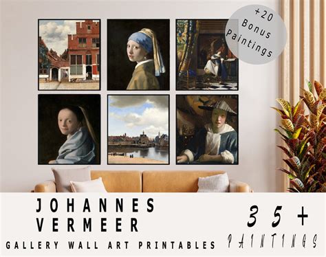 Johannes Vermeer Printable Wall Art Bundle Artworks Vermeer Etsy